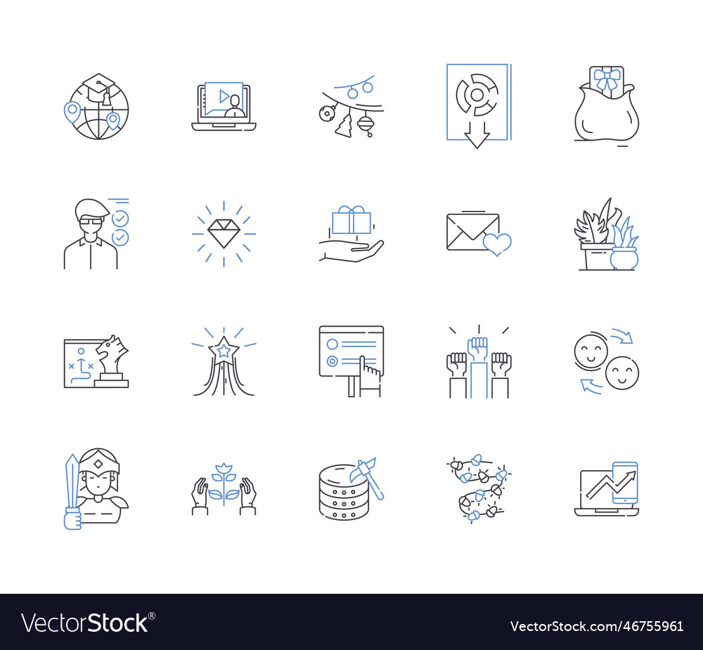 Performance art outline icons collection