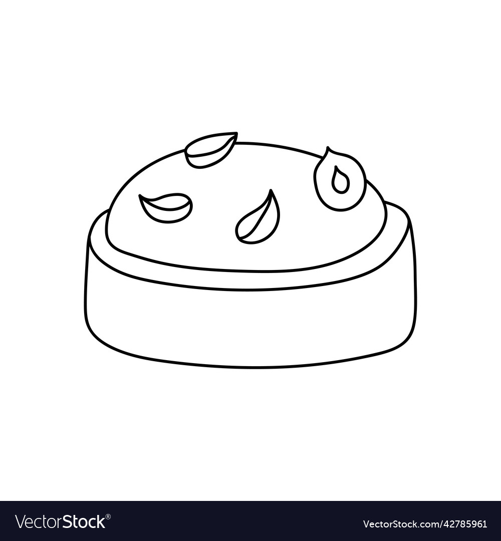 Pretty doodle cake design sketch element for menu