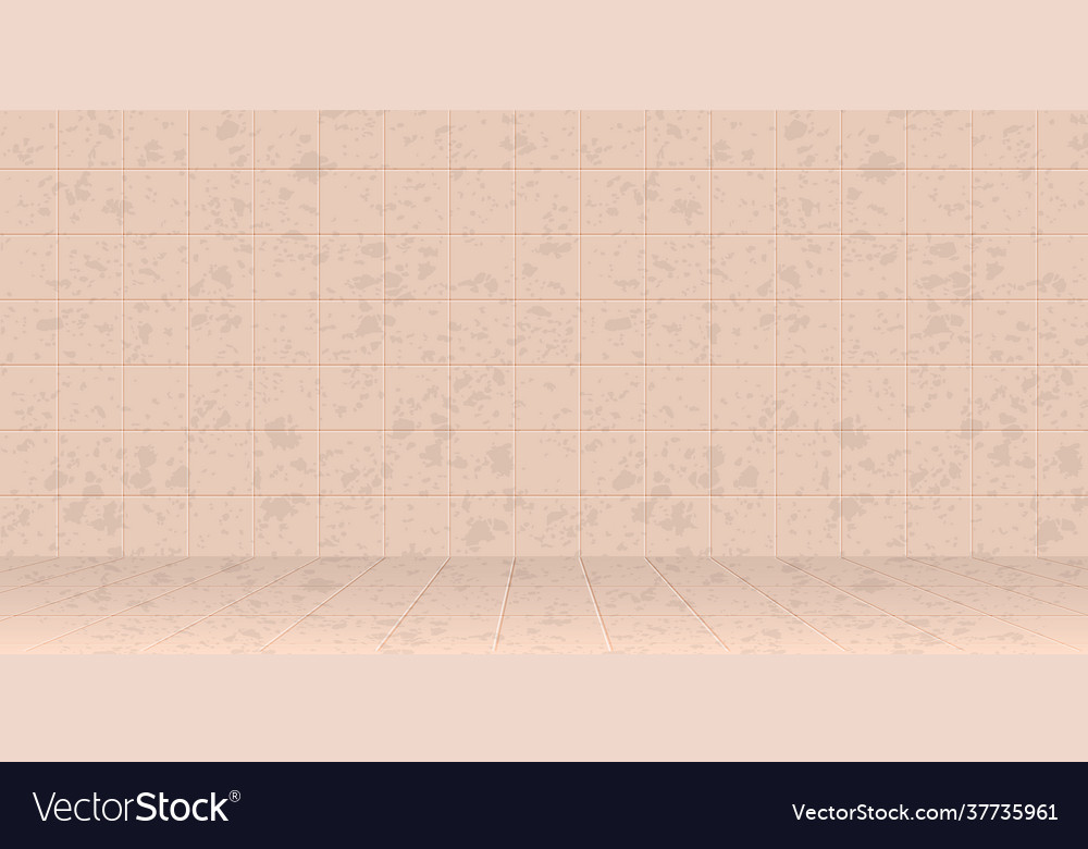 Realistic tile wall empty stage background Vector Image