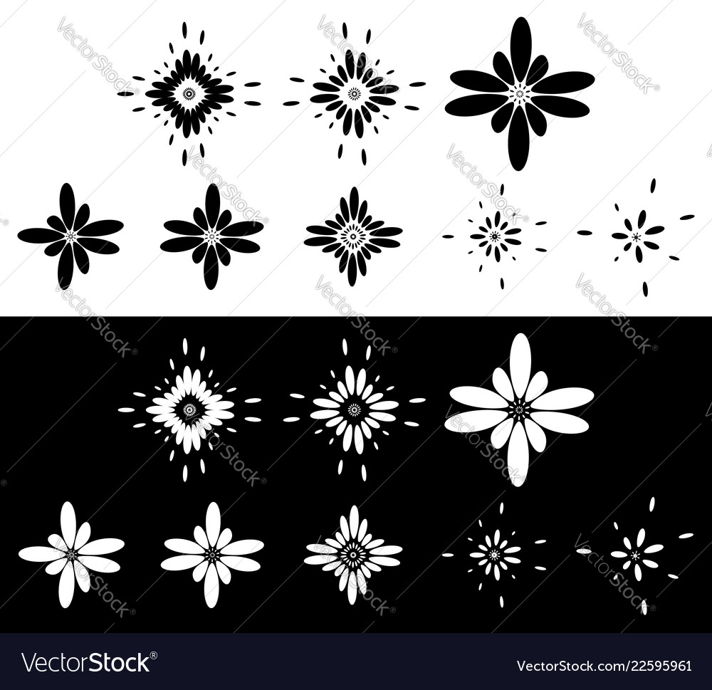 Set of 8 abstract elements motifs - circular vector image Set of 8 abstract elements motifs - circular