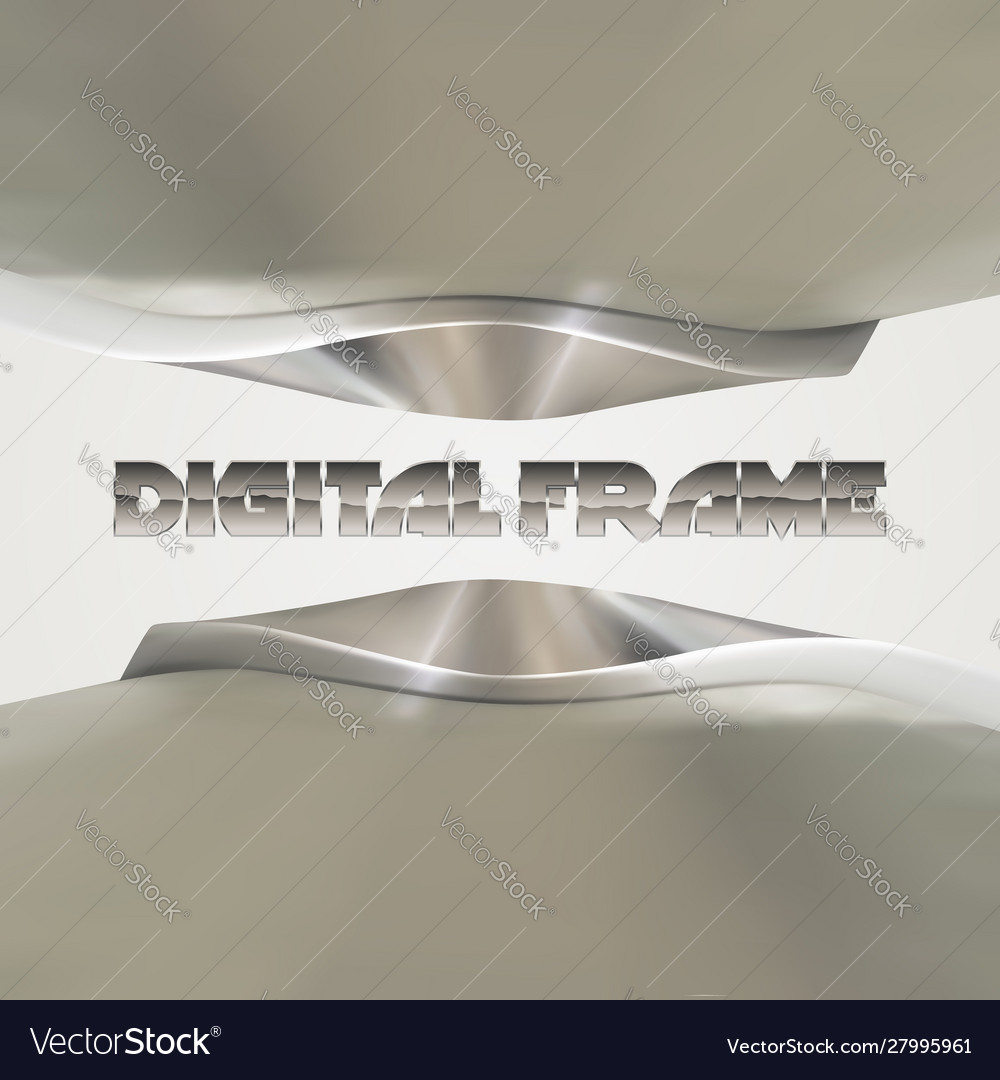 Shiny metallic frame with abstract curves Vector Image Shiny metallic frame with abstract curves
