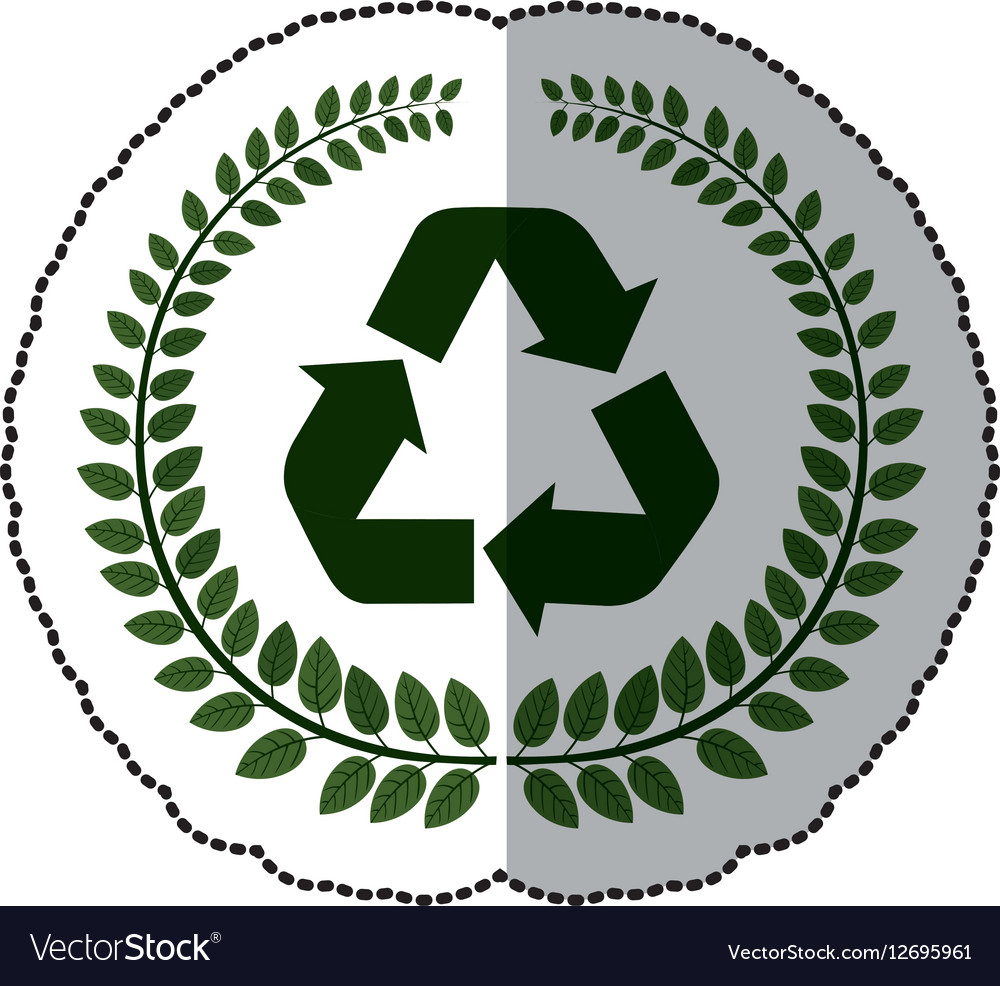 Aufkleberbogen der Blätter mit recyceltem Symbol