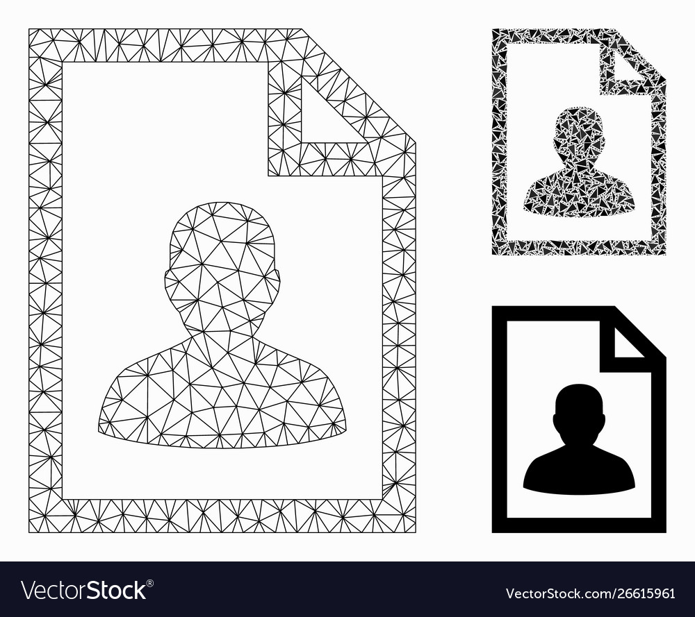 User page mesh network model and triangle vector image User page mesh network model and triangle
