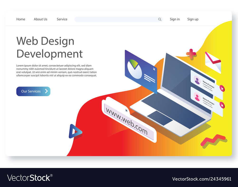 Web startup landing page design