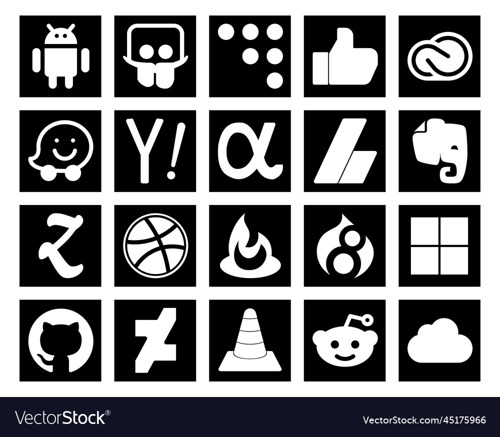 20 social media icon pack including drupal