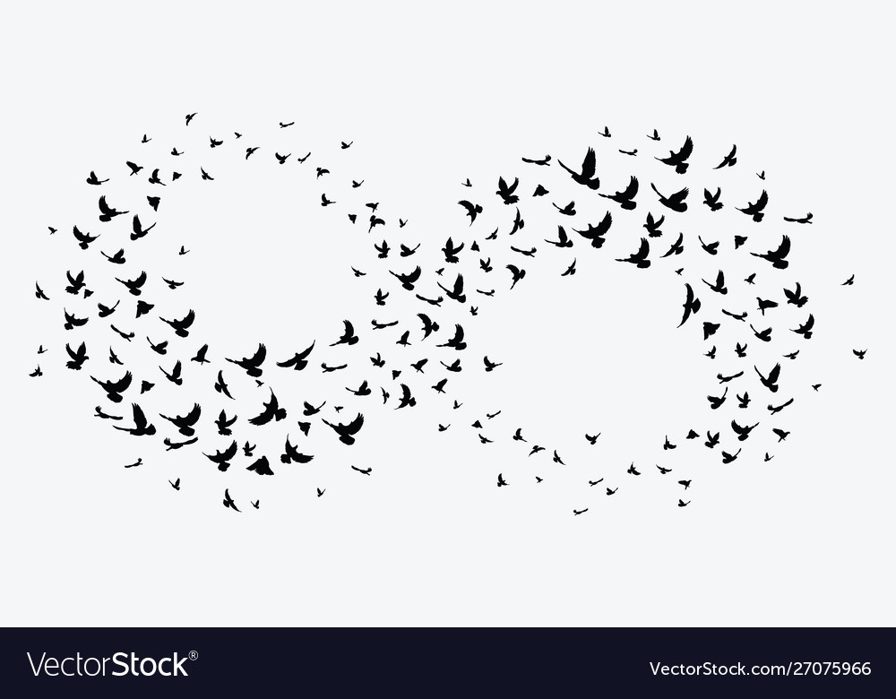 Schwarzer Vogel Silhouette Flock