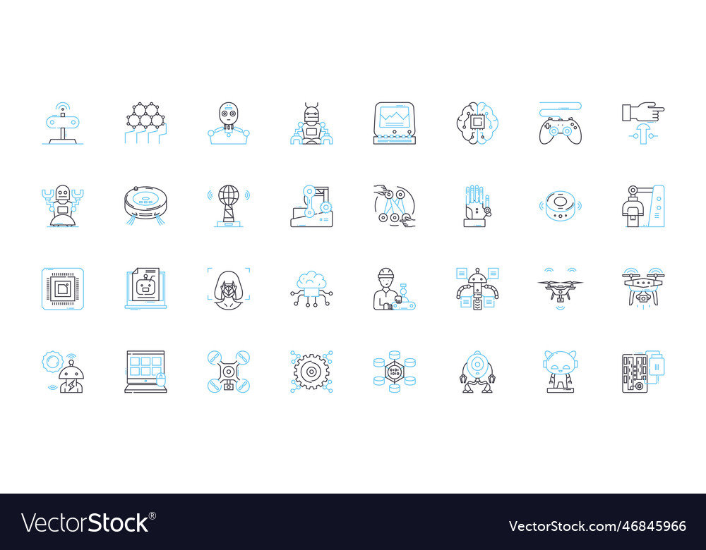 Carpooling linear icons set commuting transport vector image Carpooling linear icons set commuting transport