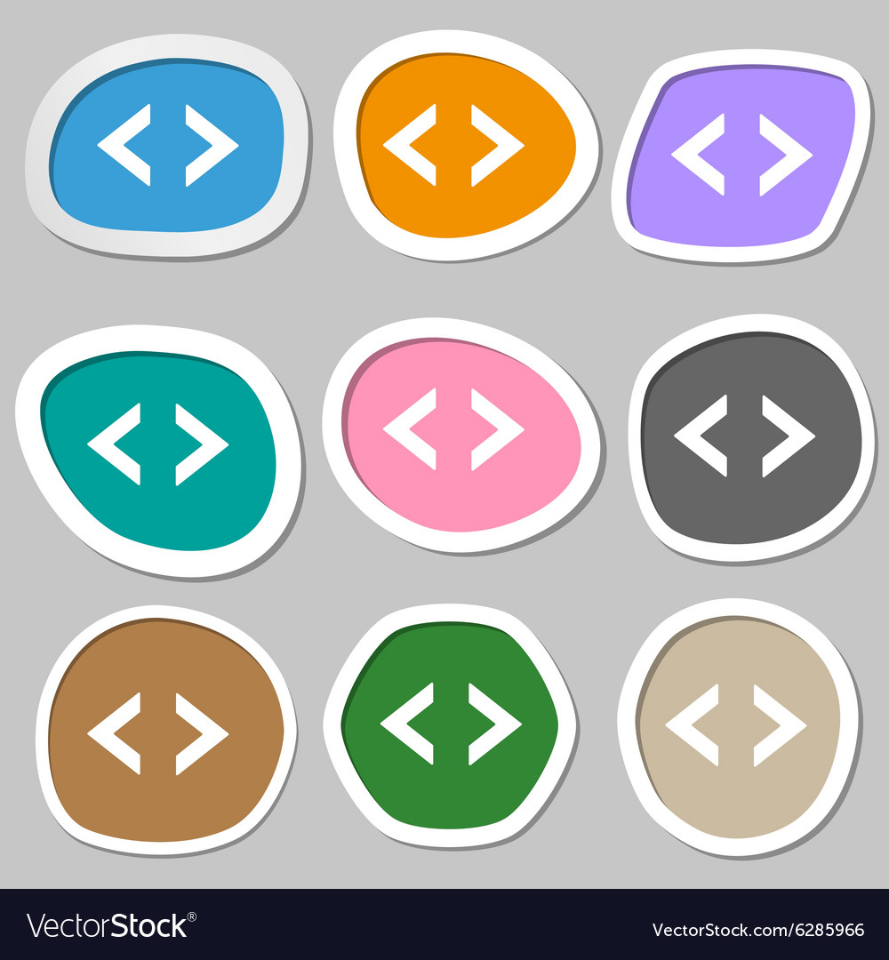 Code sign icon programmer symbol multicolored