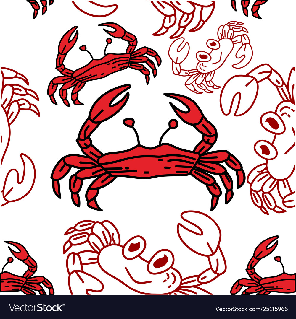 Crab pattern seamless design template