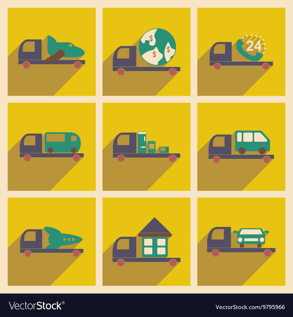 Flat with shadow concept and mobile application