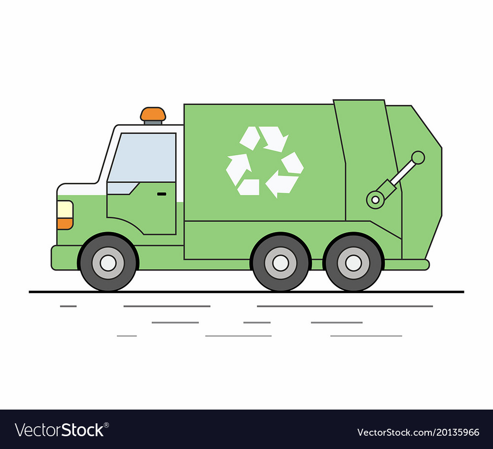 Garbage truck isolated on white background