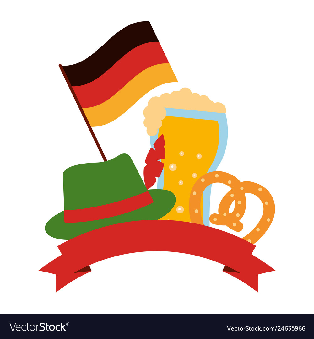 Germany flag with oktoberfest icons