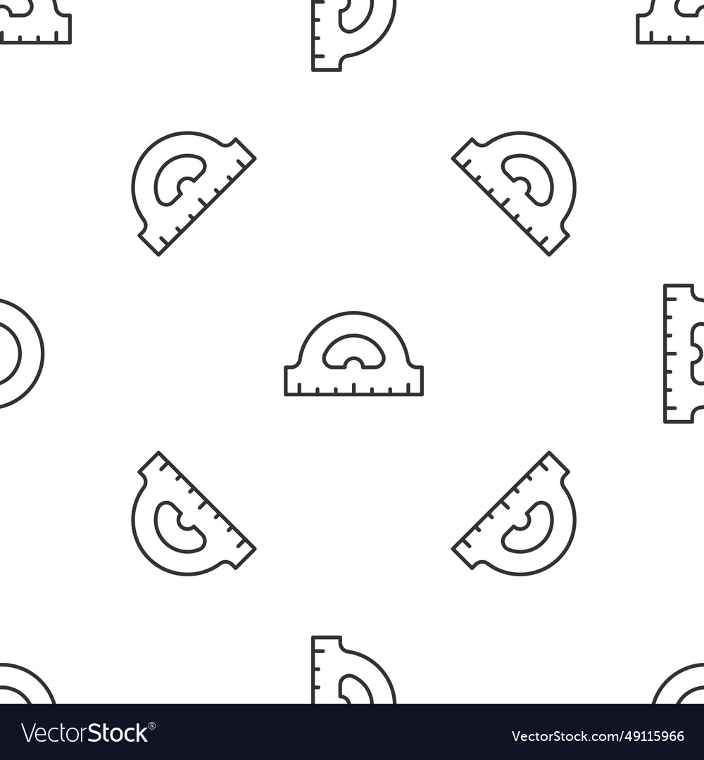 Grey line protractor grid for measuring degrees vector image Grey line protractor grid for measuring degrees