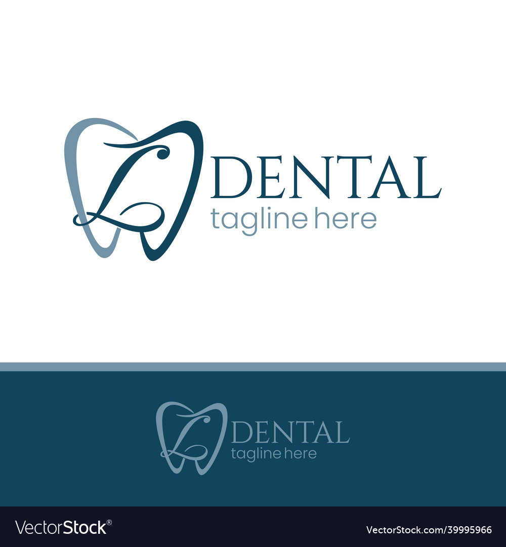 Letter l tooth dental logo design Royalty Free Vector Image