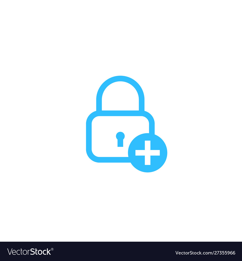 Lock with add sign security icon