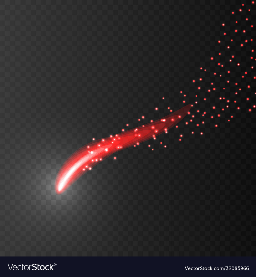 Meteor or comet on transparent background Vector Image Meteor or comet on transparent background