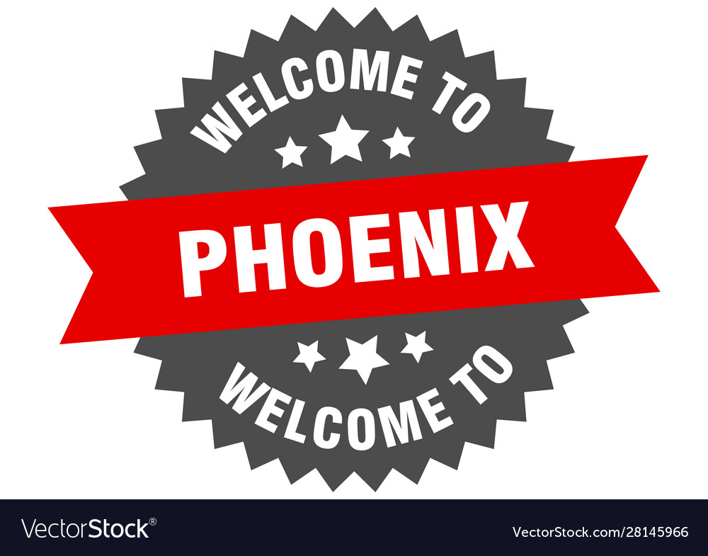 Phoenix Schild willkommen im roten Aufkleber