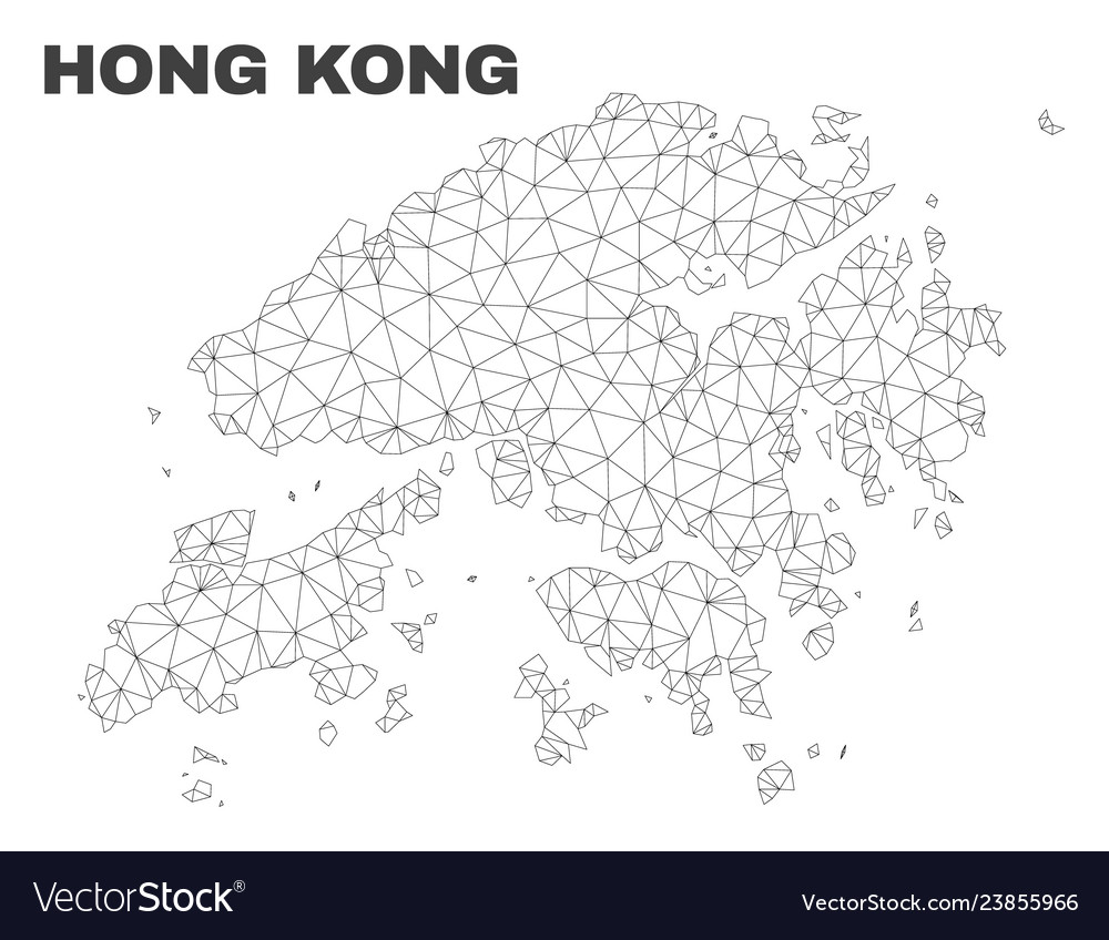 Polygonal mesh hong kong map vector image Polygonal mesh hong kong map
