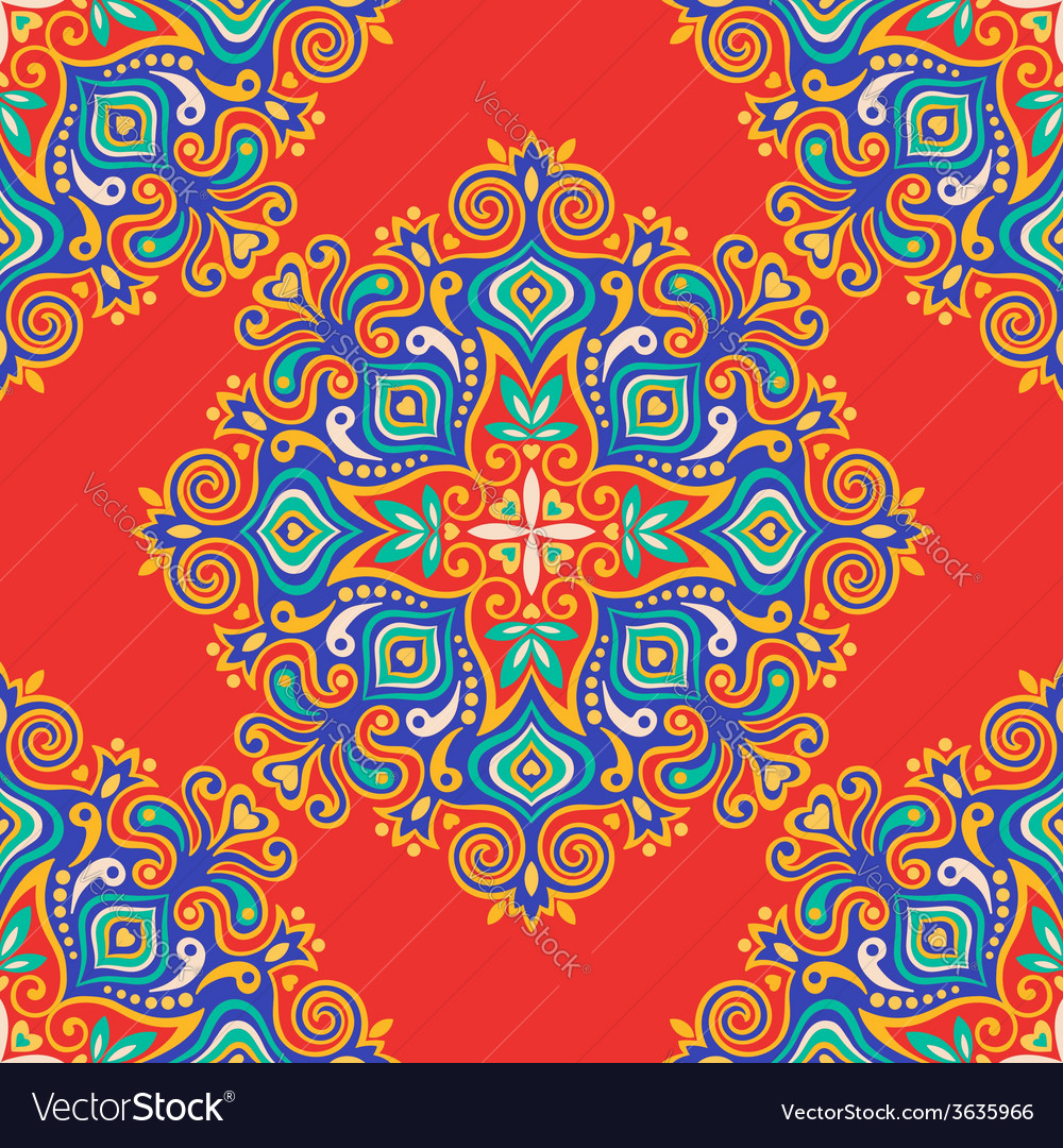 Seamless background with abstract ethnic pattern