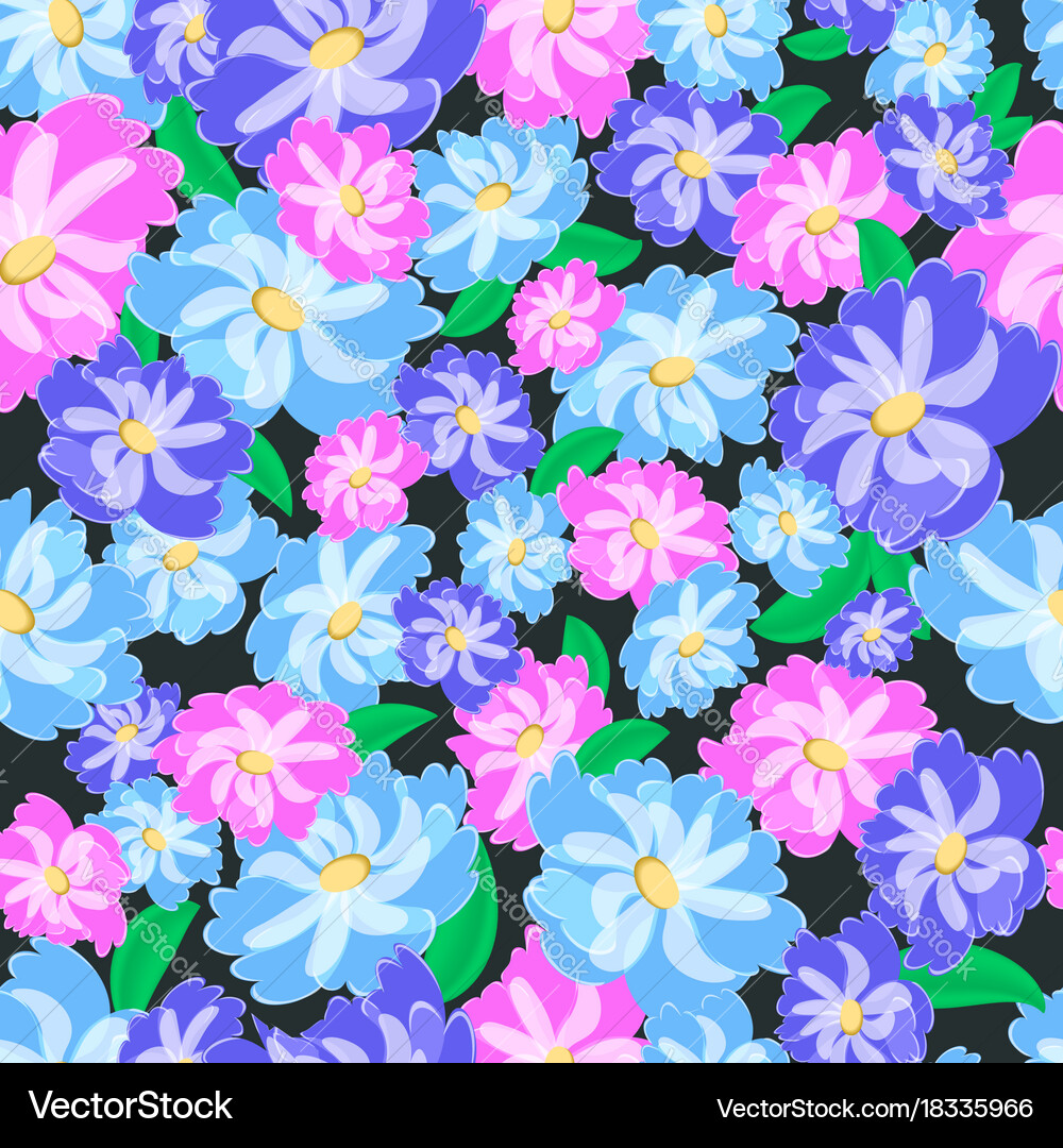 Seamless pattern with flowers Royalty Free Vector Image