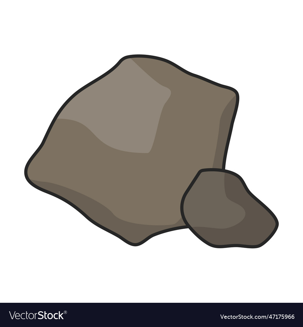 Stone iconcolor logo isolated on white vector image Stone iconcolor logo isolated on white