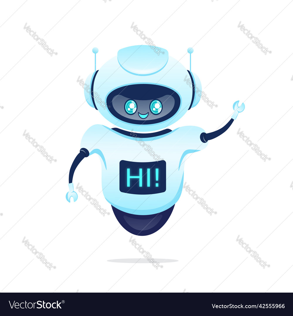 Support bot ai assistant flat icon with blue