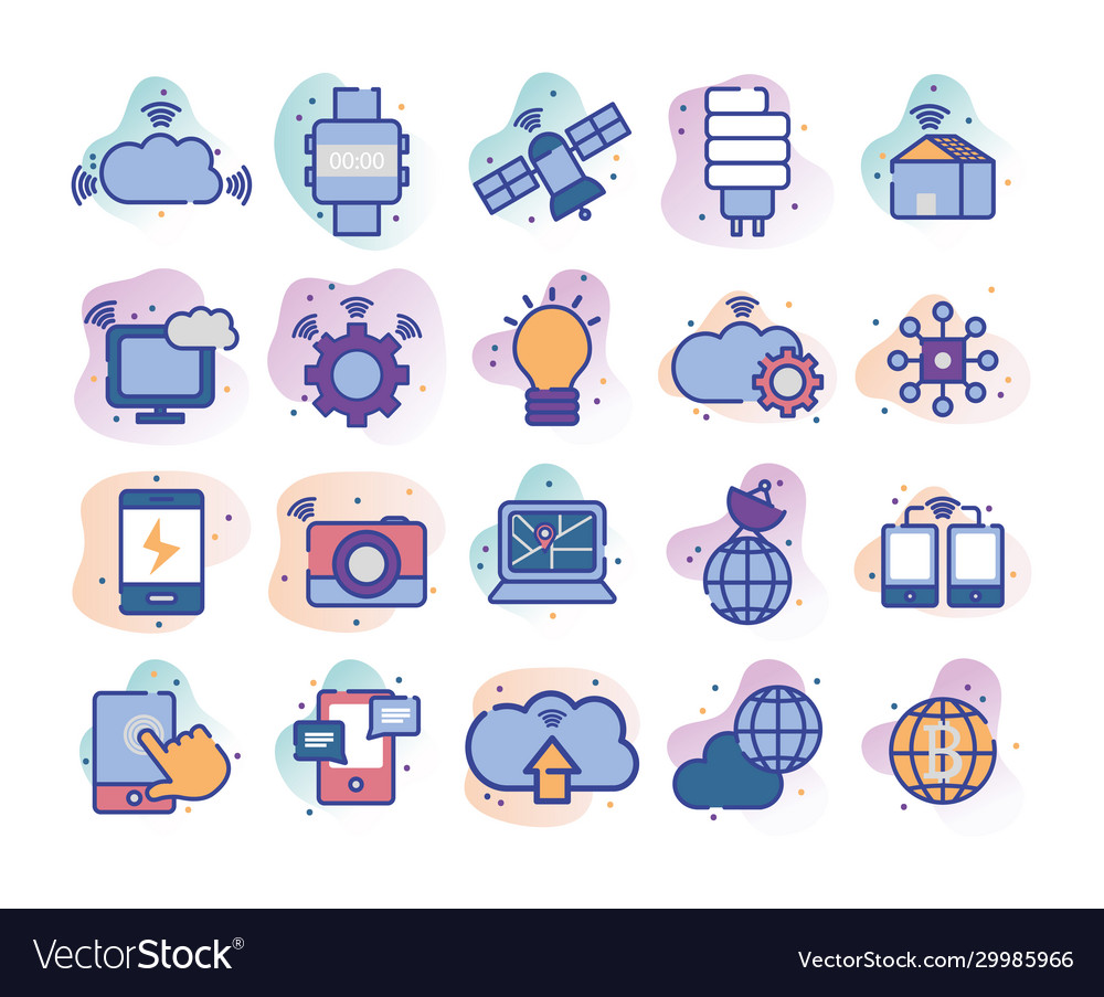 Technology and internet line fill block style icon