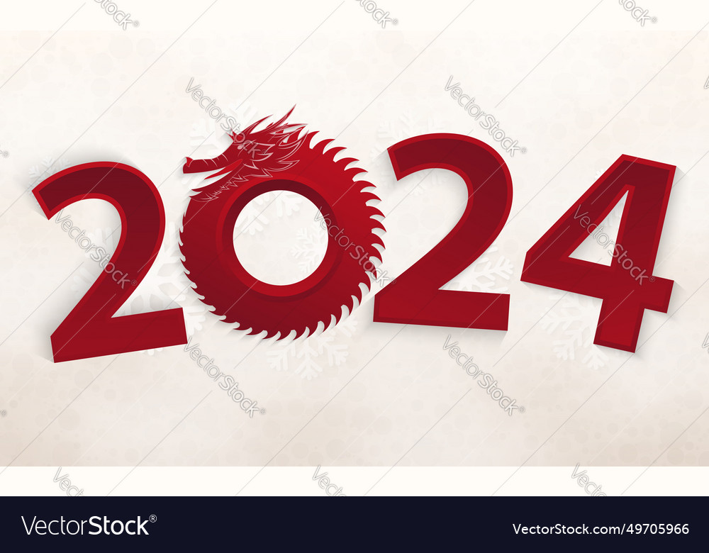 Year of the dragon 2024 happy lunar new year 2024 Vector Image