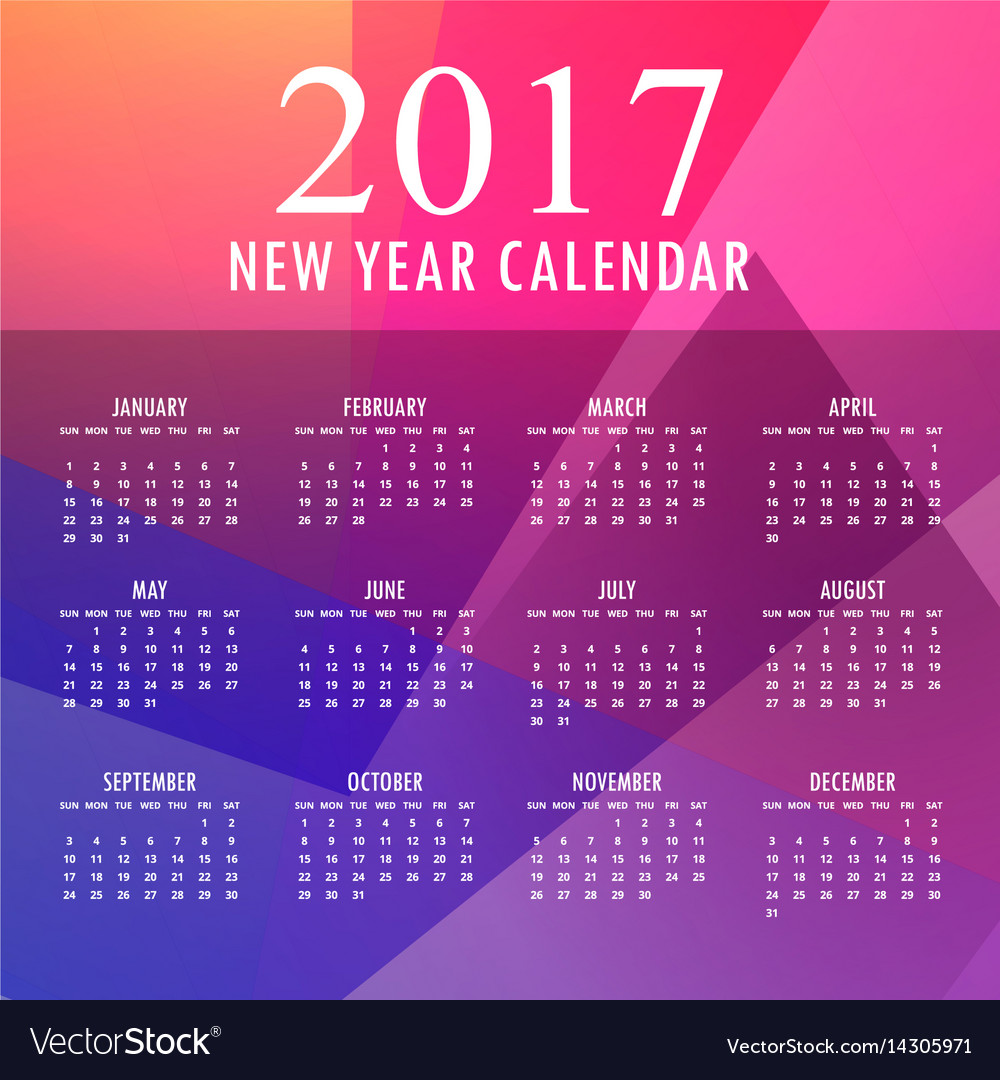 2017 colorful new year design with abstract shapes