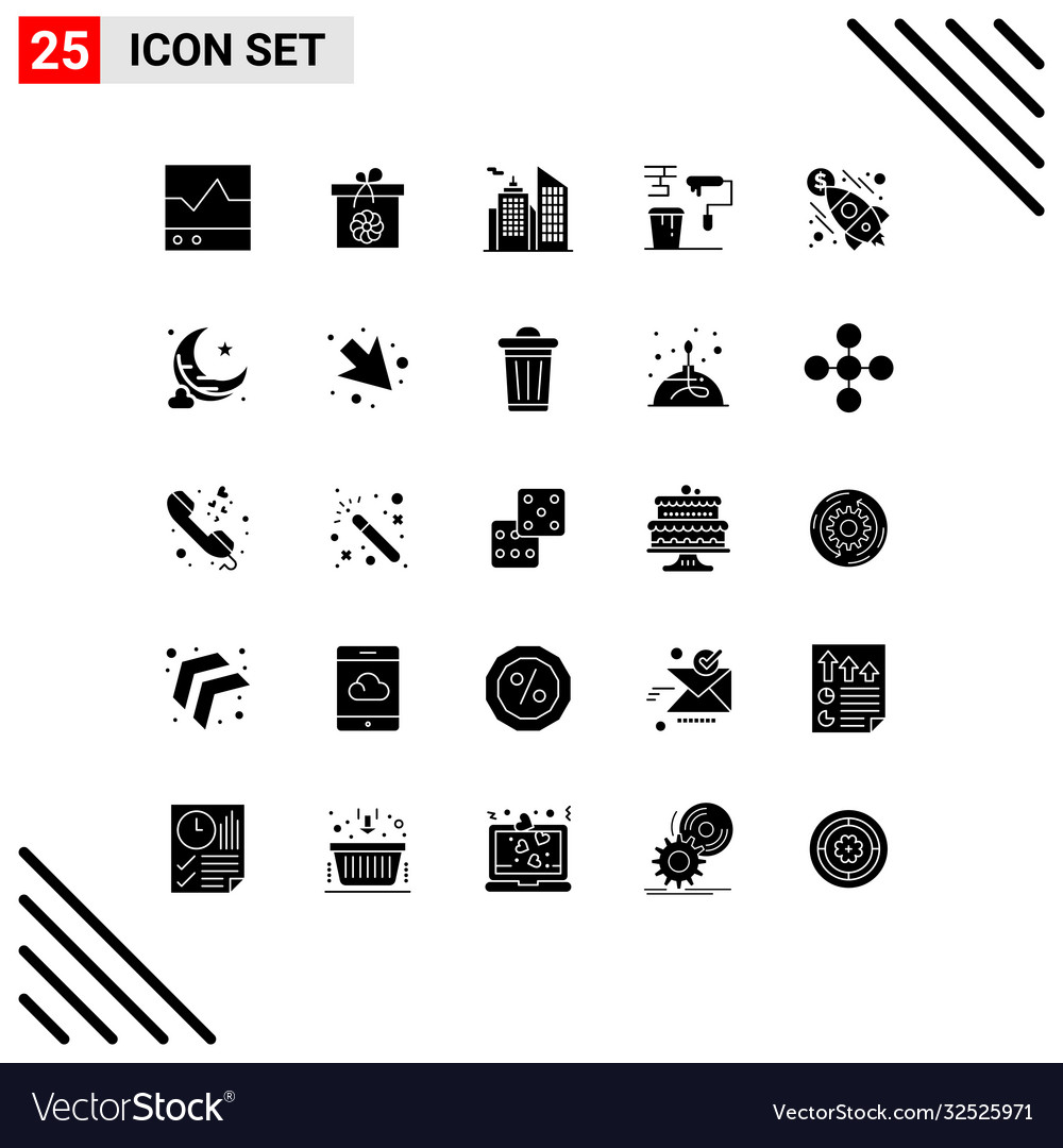 25 creative icons modern signs and symbols of Vector Image