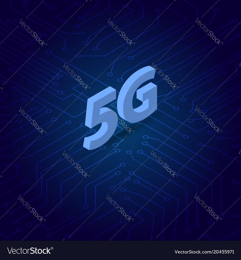 5g symbol on the background of computer contacts