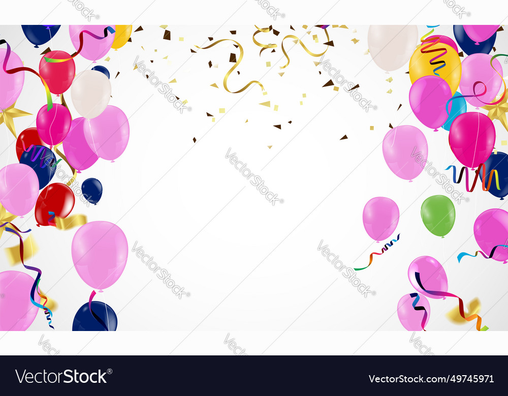 Birthday background with colorful balloons Vector Image