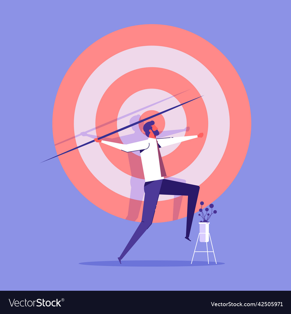 Business goals achievement concept vector image Business goals achievement concept