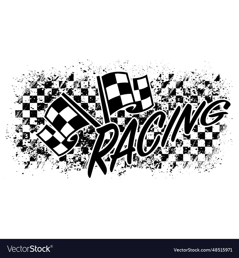 Checkered flag grunge sport racing background Vector Image