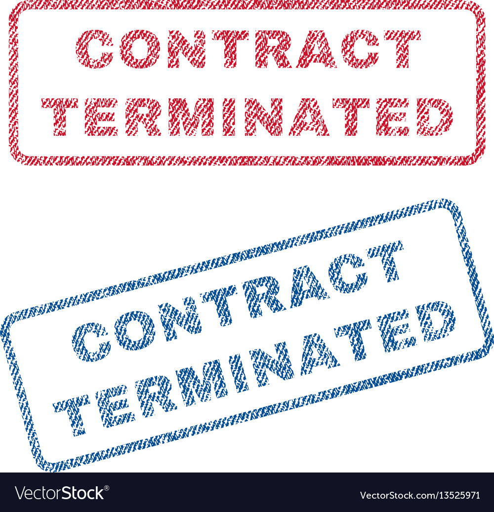 Contract terminated textile stamps Royalty Free Vector Image