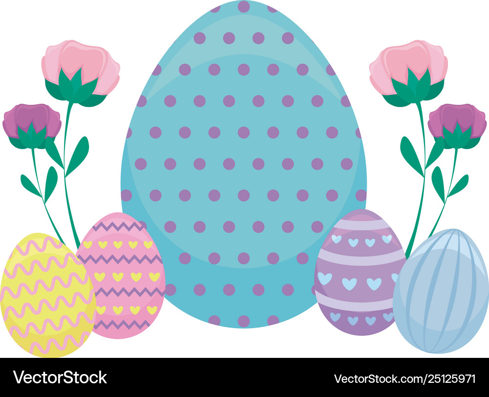 Decorated eggs easter Royalty Free Vector Image