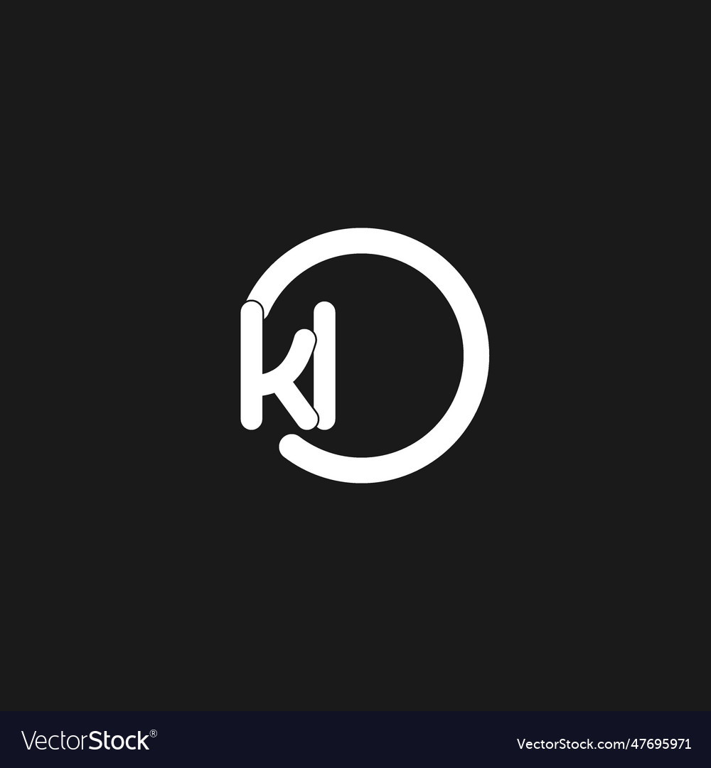 Initials kl logo monogram with simple circles