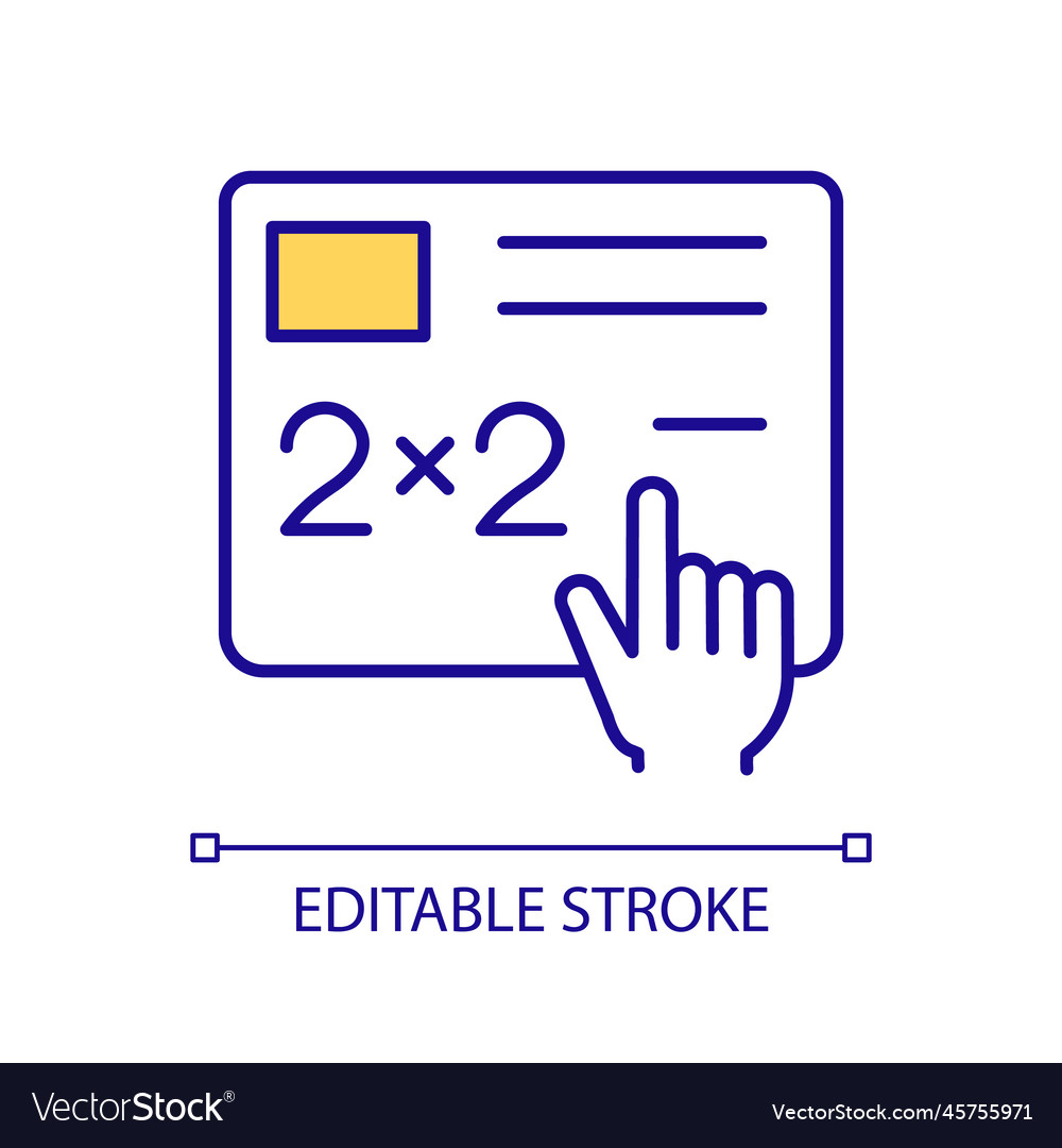 Mathematical task solving rgb color icon vector image Mathematical task solving rgb color icon