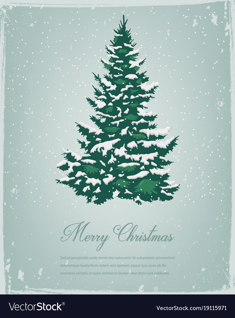 Merry christmas greeting tree Royalty Free Vector Image