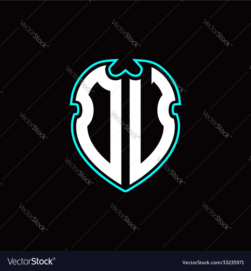 O u initial logo design with a shield shape vector image O u initial logo design with a shield shape