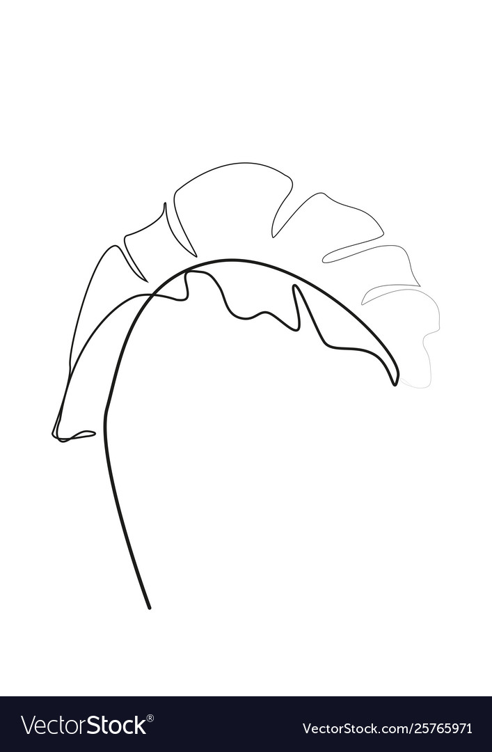 One line drawing contour banana leaf