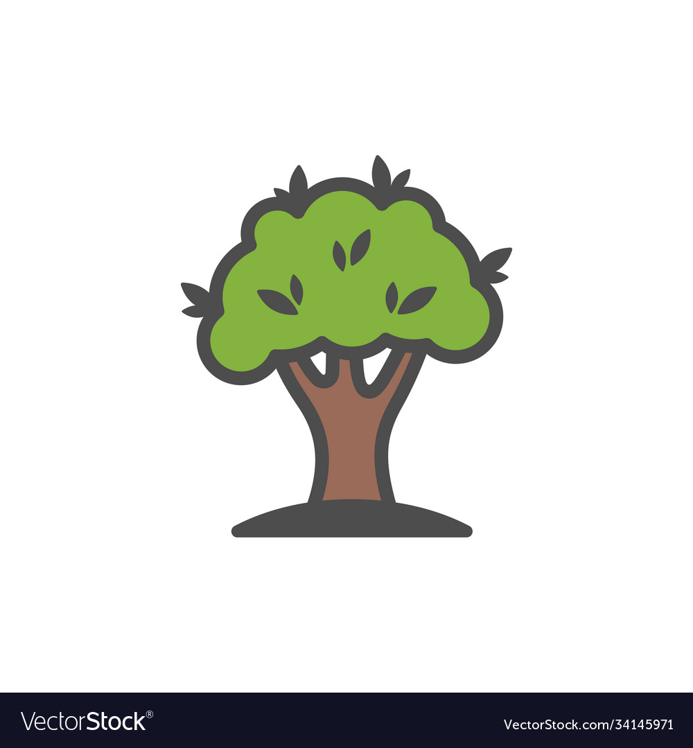 Tree colorful icon nature simple