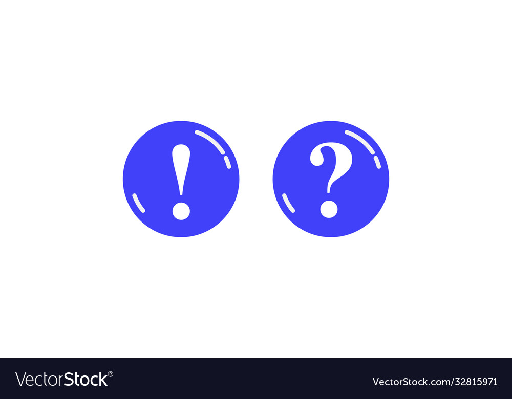 Two blue round buttons with question marks