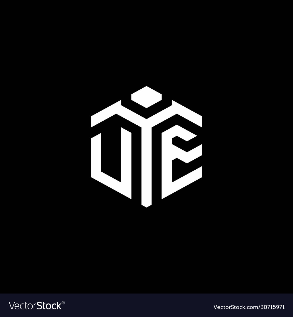 Ue monogram logo with abstract hexagon style vector image Ue monogram logo with abstract hexagon style