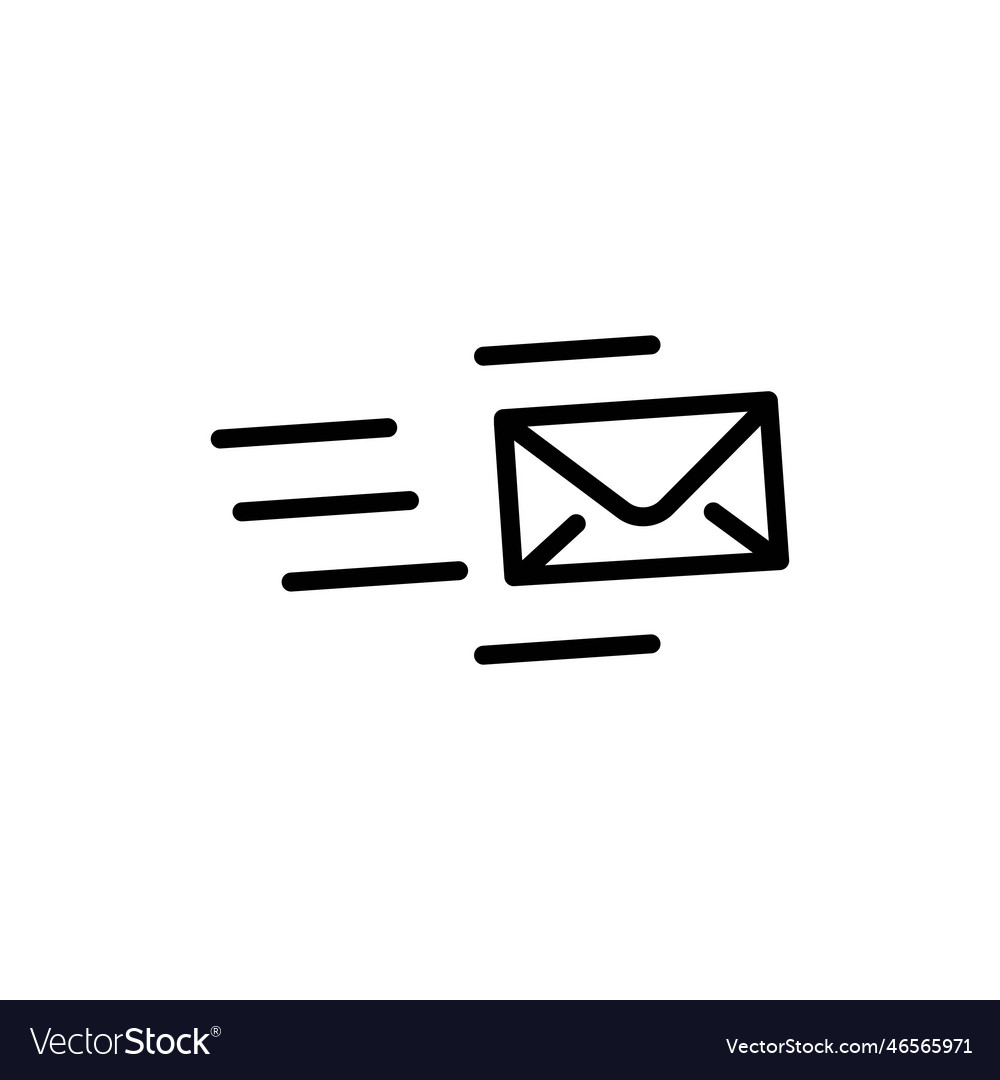 Unread message pixel perfect linear ui icon vector image Unread message pixel perfect linear ui icon