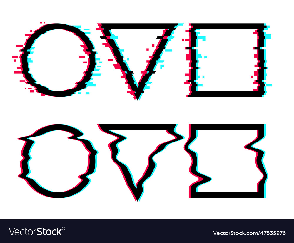Abstract future glitch shape design frame dynamic vector image Abstract future glitch shape design frame dynamic