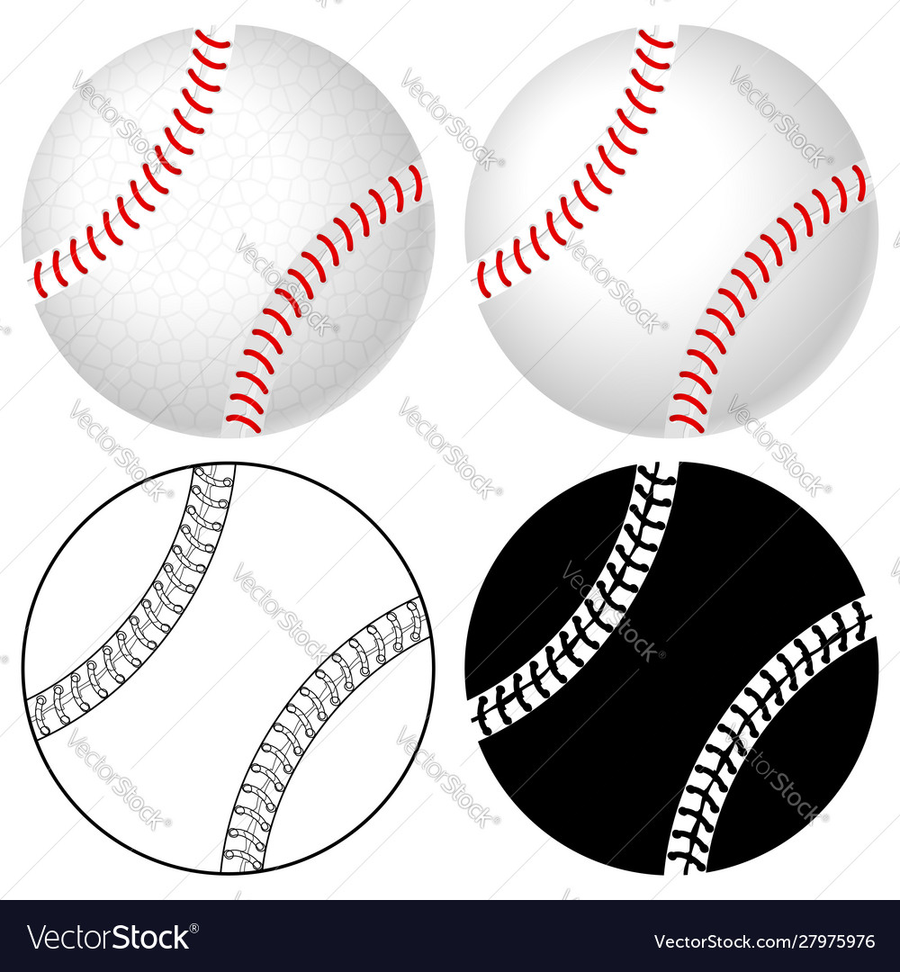 Baseball ball set Royalty Free Vector Image - VectorStock