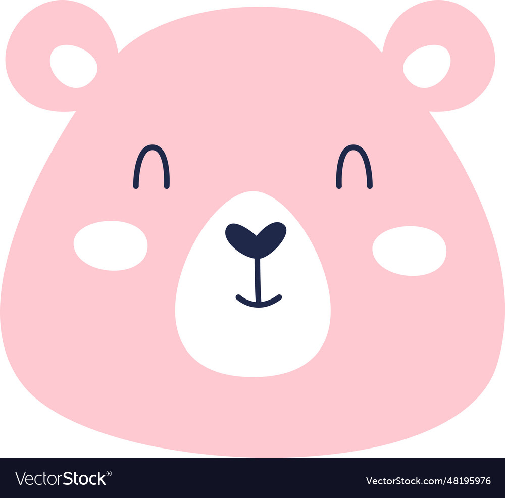 Bear head with closed eyes Royalty Free Vector Image