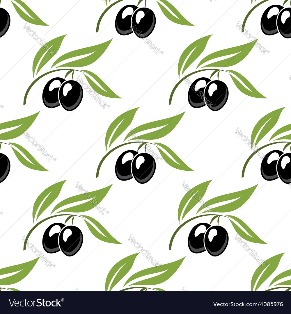 Black olives seamless pattern Royalty Free Vector Image