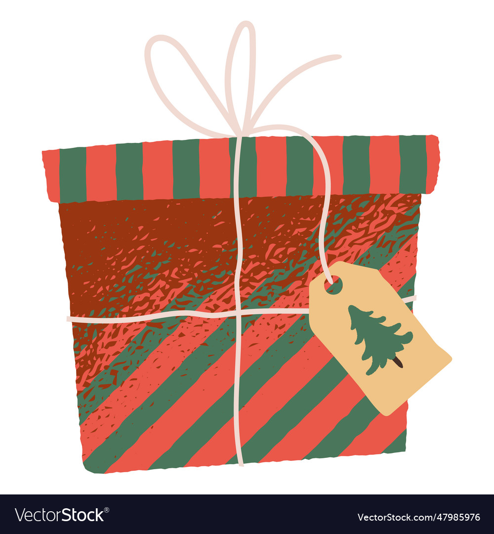 Christmas gift box Royalty Free Vector Image - VectorStock